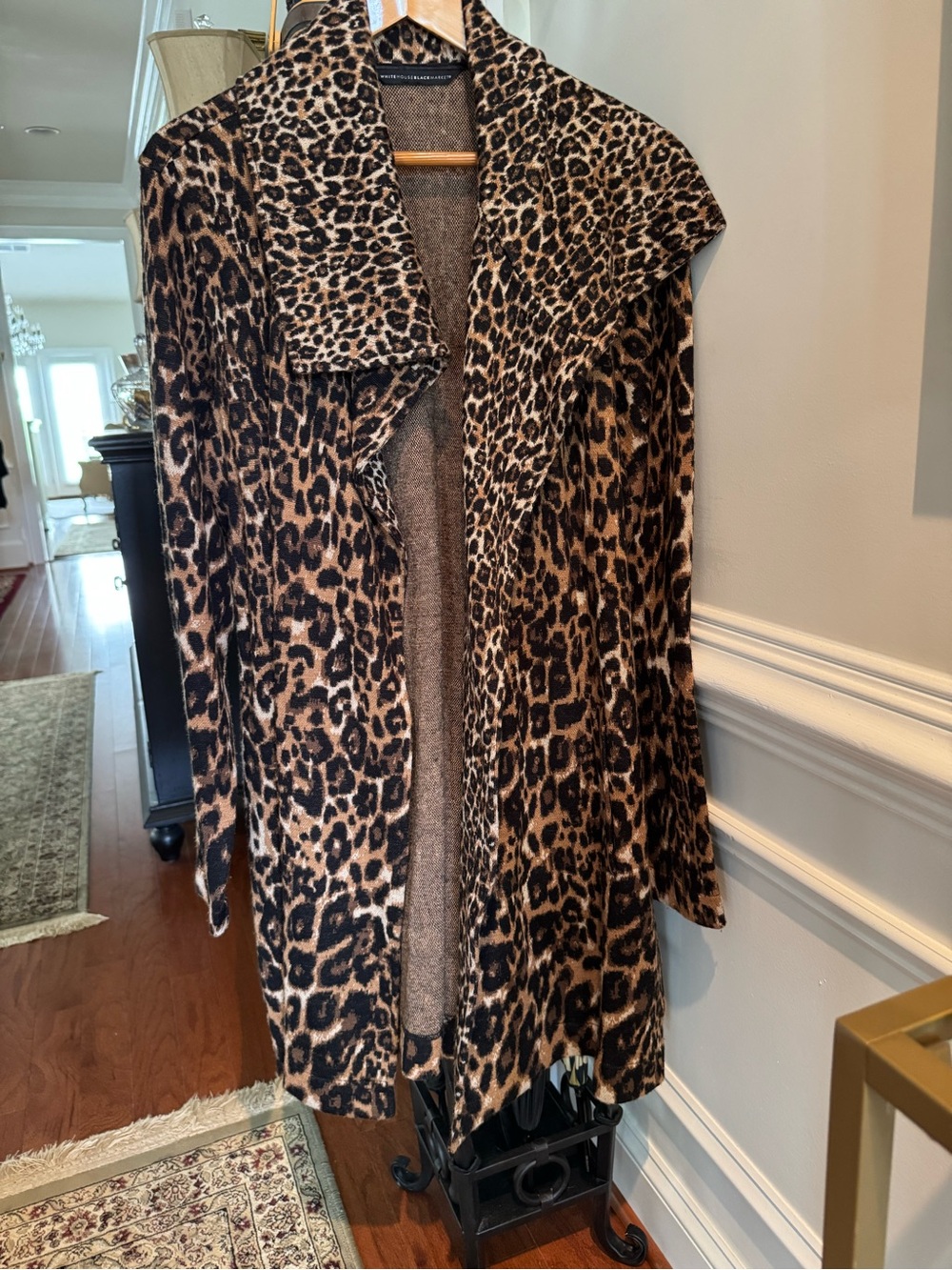 White House Black Market Leopard Print Coat - Brown & Black